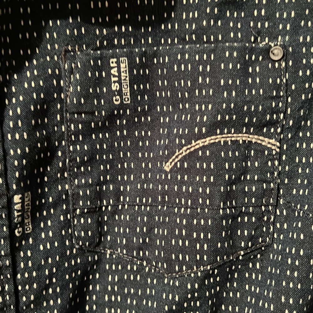 G Star Raw Radar Slim Shirt Snap Closure Navy Women’s Size Small - Picture 4 of 7